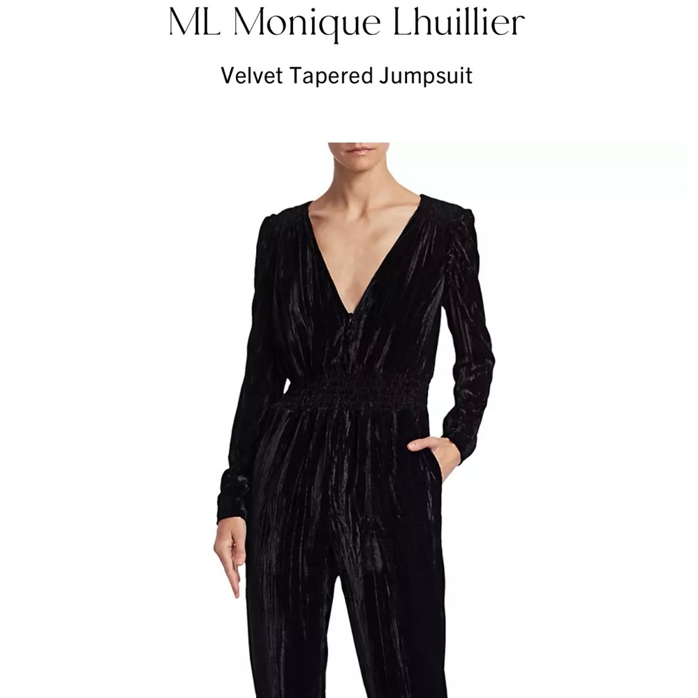 Ml Monique Lhuillier velvet jumpsuit